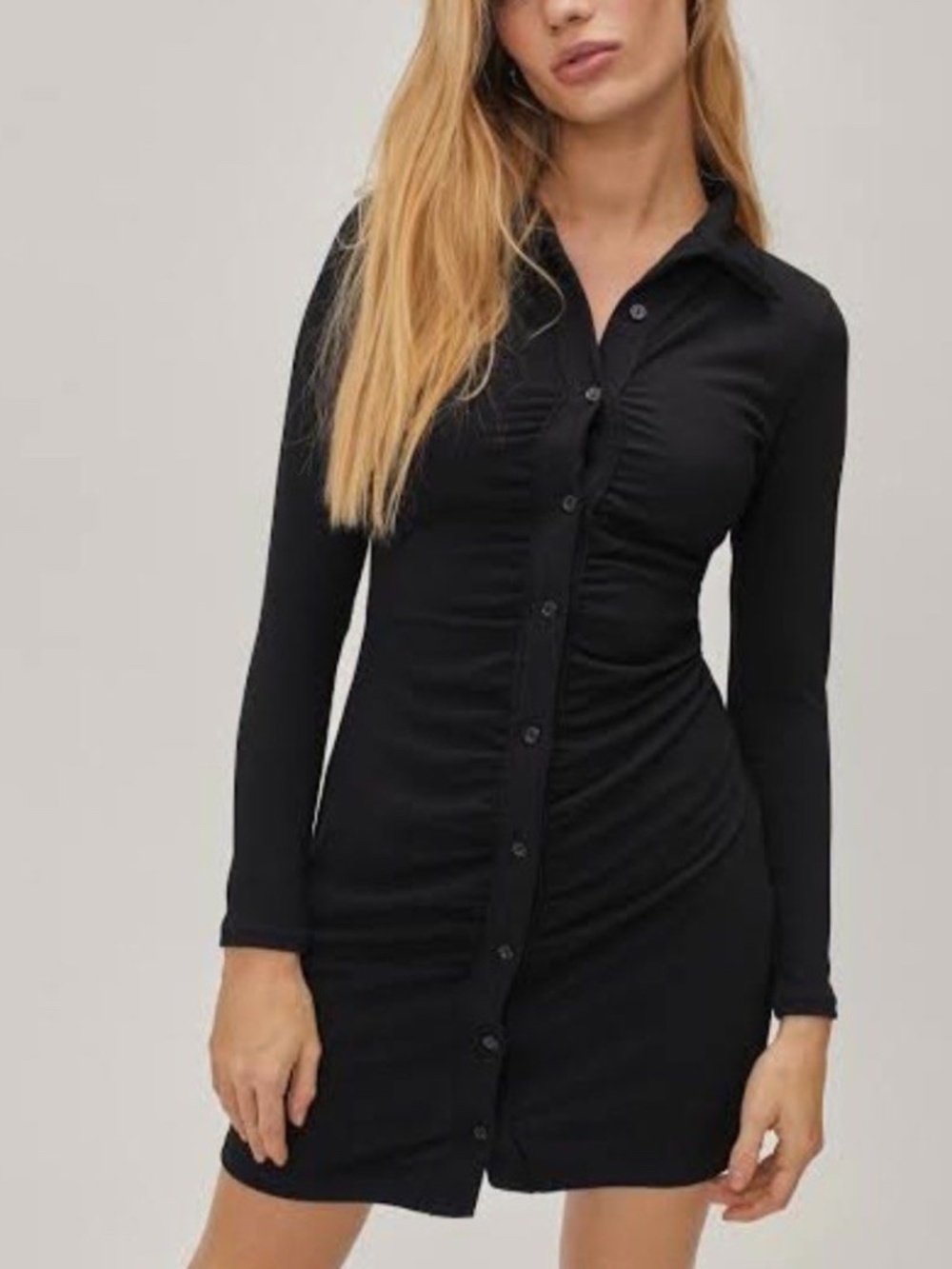Divided by H & M Button Up Black Dress